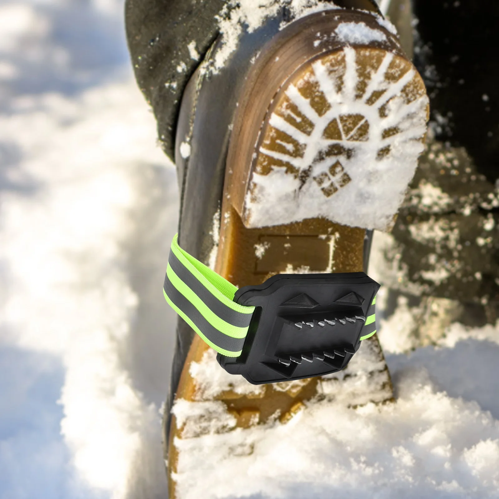 

1pcs 14 Teeth Reflective Anti-slip Crampon Spikes Grippers for Shoes Ice Snow Walking Climbing Outdoor Non Slip Shoe Cover