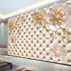 Papel tapiz Mural 3D personalizado de cualquier tamaño, estilo europeo, foto de flor de cristal, pintura de pared, sala de estar, tema de Hotel, decoración de pared de lujo