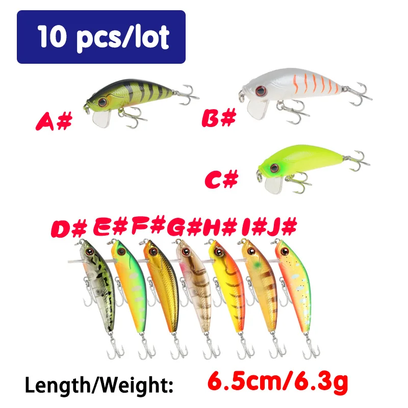 1pcs Fishing Lure Set Wobblers Crankbaits Isca Artificial Hard Bait 65mm 6.3g Carp Mini Fishing Lures Pesca Tackle