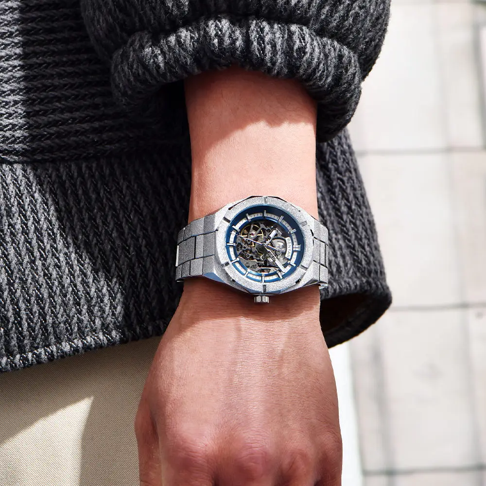 2025 BNEYAR Neue 41 mm Herrenuhr, Edelstahl, Sternenhimmel-Armband, 30 m wasserdicht, automatische mechanische Herrenuhr