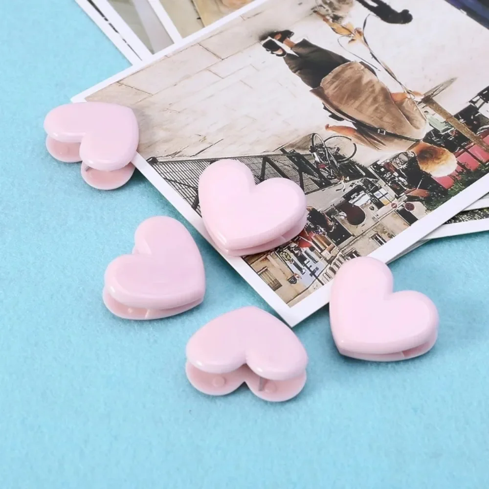 5Pcs Heart Shape Bulldog Grip Clips Food Bag Sealing Clamp Paper File Ticket Binder Photo Organizer Kitchen Office School Supply view 3