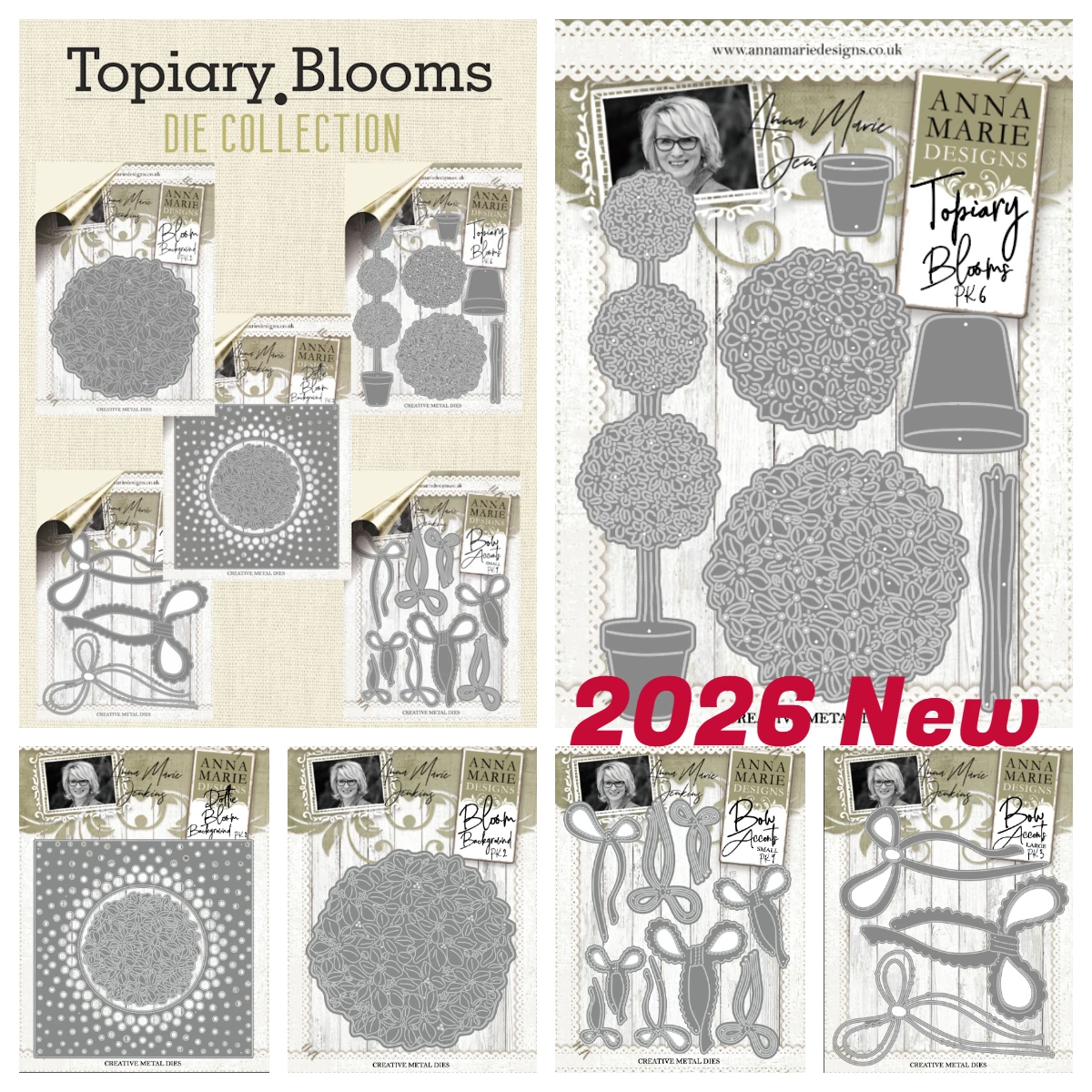 

Bow Accents Die Set Topiary Blooms 2026 New Arrival Metal Cutting Dies Mold Craft Decoration Embossing Template DIY Handmade
