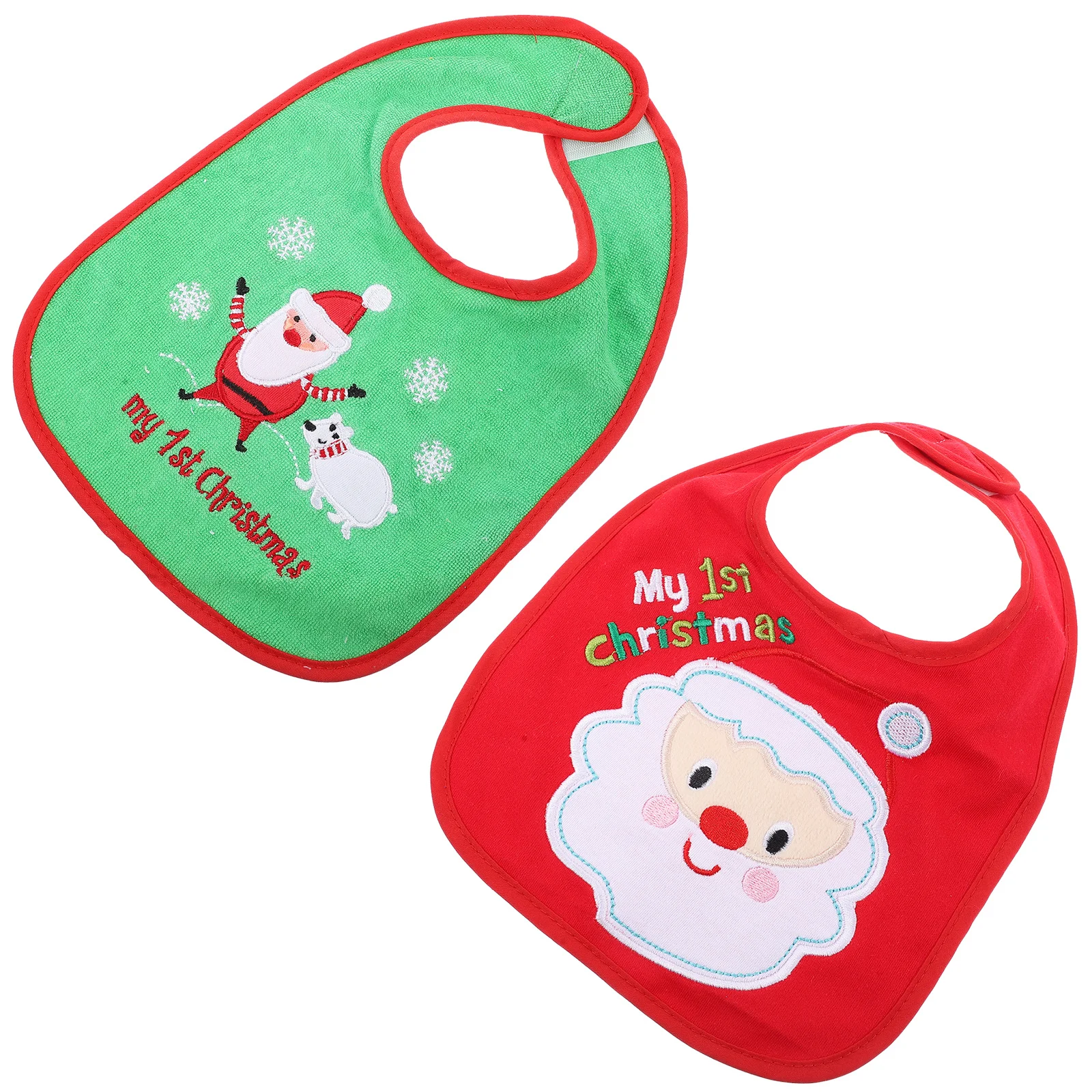 2 szt. Śliniak dziecięcy z świątecznym nadrukiem, ręcznik na ślinę, śliniak do karmienia, śliniak dla noworodka, niemowlaka, malucha, fartuszek, śliniak do jedzenia dla dzieci, śliniaki do karmienia dla dzieci