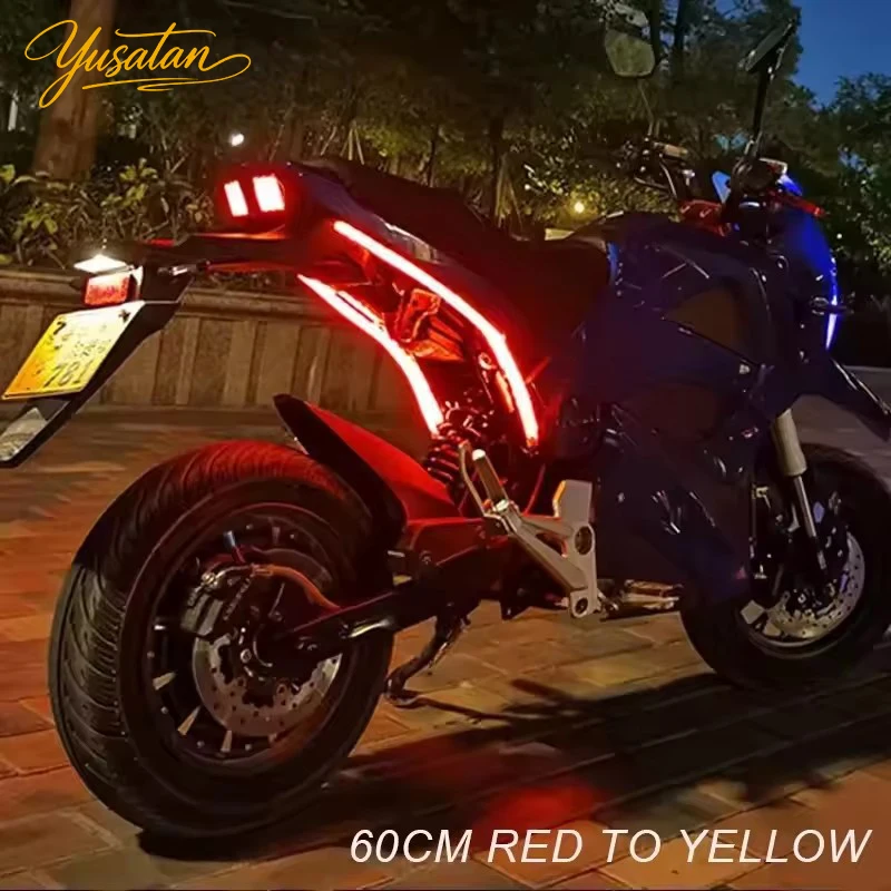 2 Stück Motorrad-Blinker LED-Tagfahrlichter Rücklicht DRL Wasserdichte Dekorationsleiste Bremslicht mit Fließeffekt