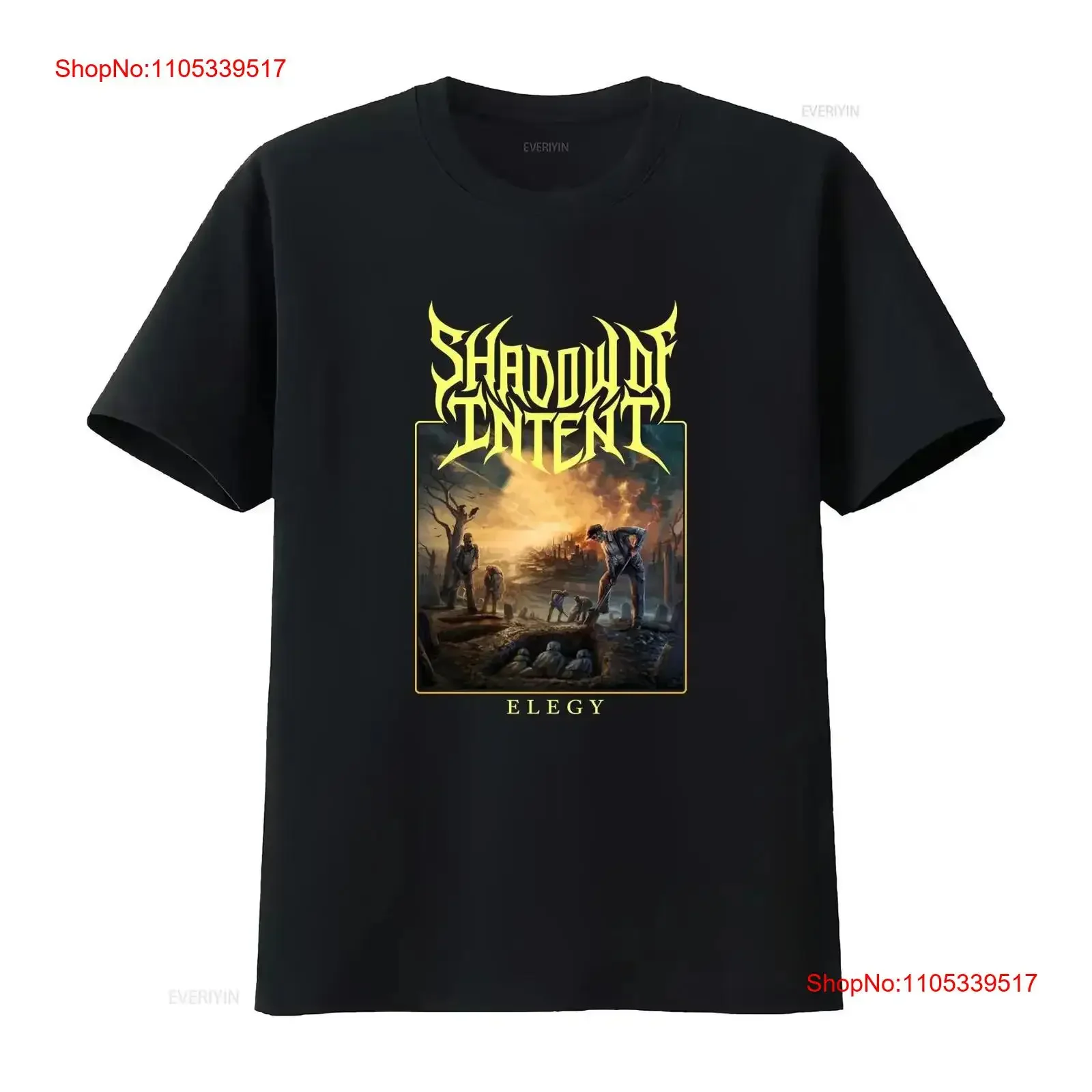 Nueva camiseta negra Shadow of Intent Elegy Deathcore America, talla S 5XL, camiseta vintage lavada para uso diario, ropa de diseñador