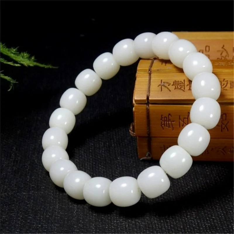 

Hetian White Jade Necklace Natural Pit Old 108 Beads Multi-Circle Bracelet