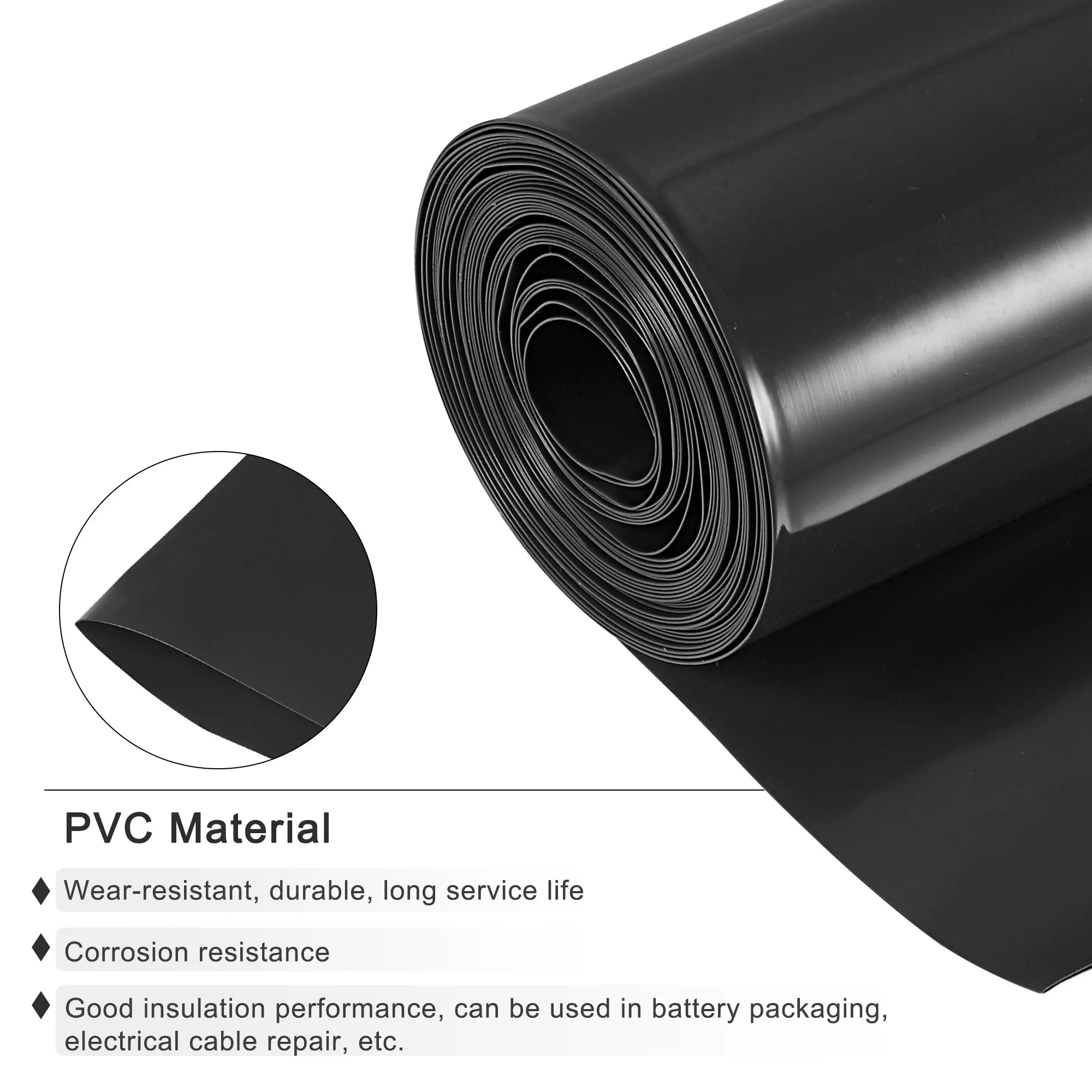 1-10m Battery Wrap PVC Heat Shrink Tubing 14-63mm Dia 23-100mm Flat Width Good Insulation Heat Shrinkable Tube for Battery Pack
