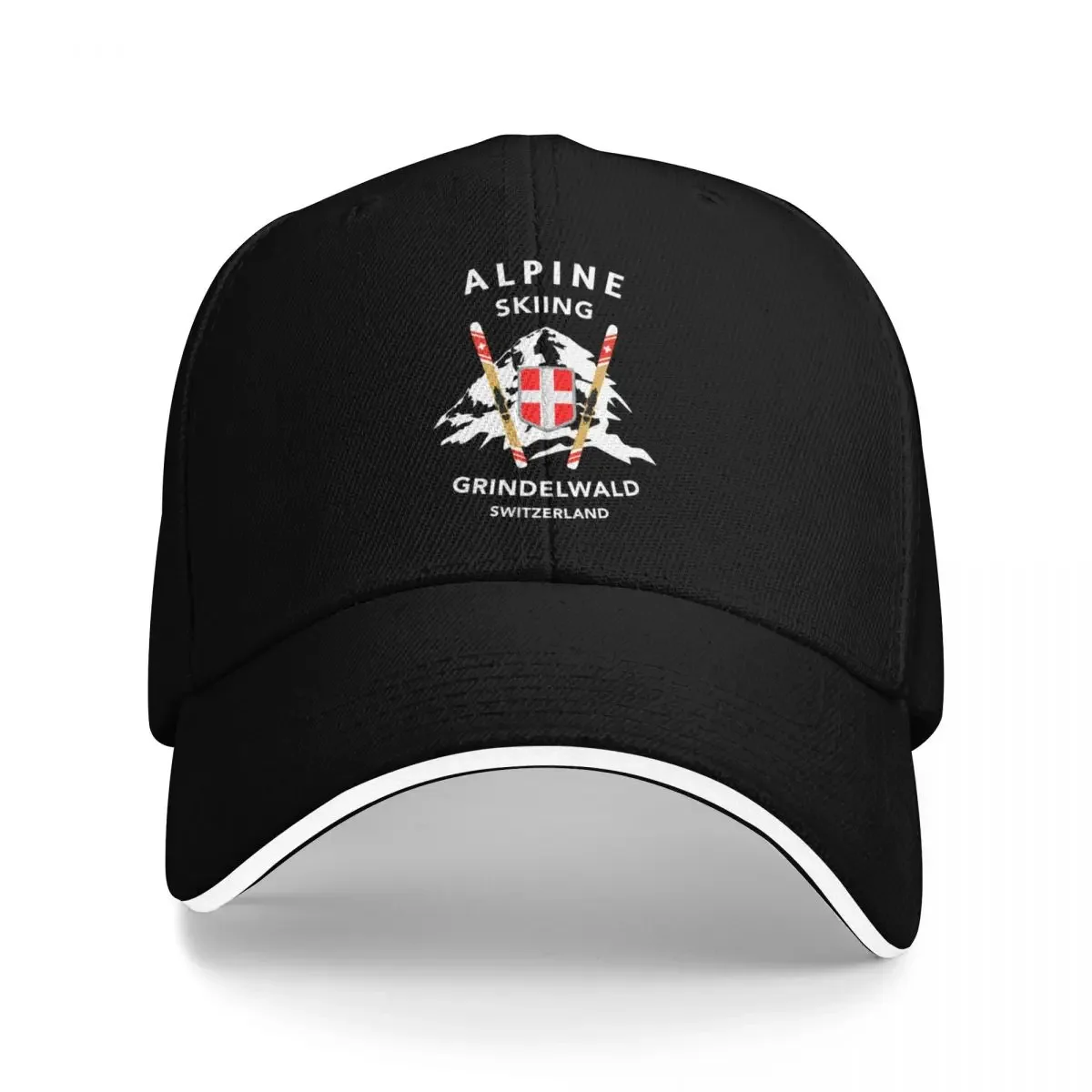 Skiing Grindelwald Adventure Alps Baseball Cap Luxury Brand Hood Sunhat Golf Women Men's