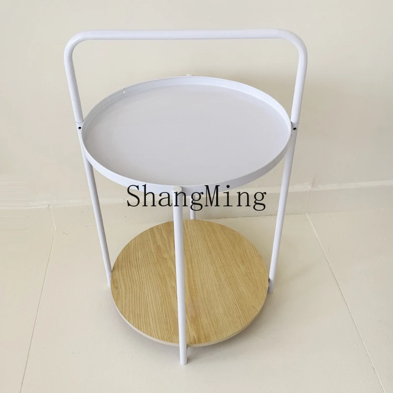 Zyy Retro Sofa Double-Layer Edge Few Small Round Table Balc…