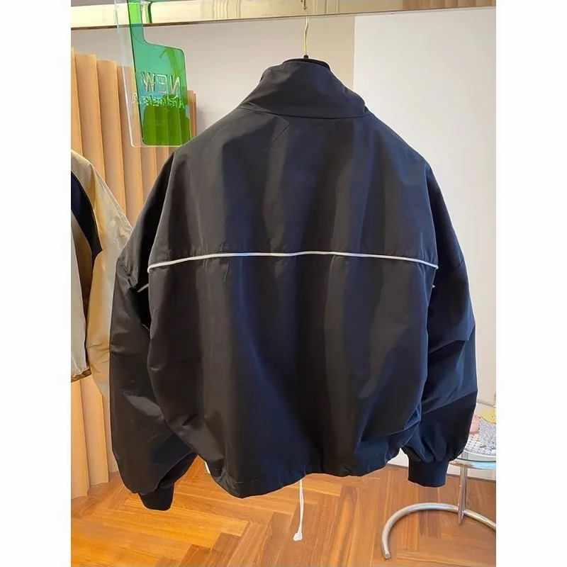 Casual twee ritsen dames windjack losse opstaande kraag outdoor jassen dames lente herfst dunne windjassen bovenkleding