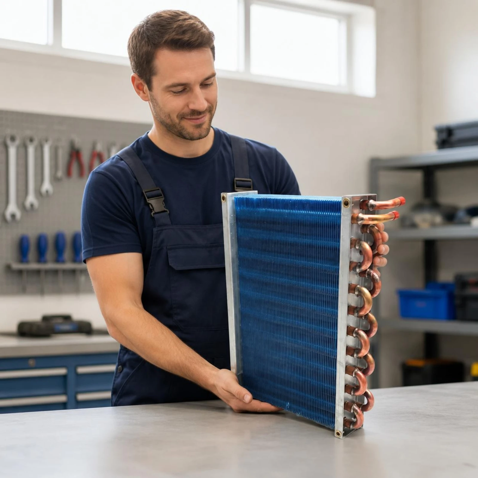 

Rectangular Heat Exchanger Compact Finned Heat Exchanger Home Heating Equipment Robust Industrial Part