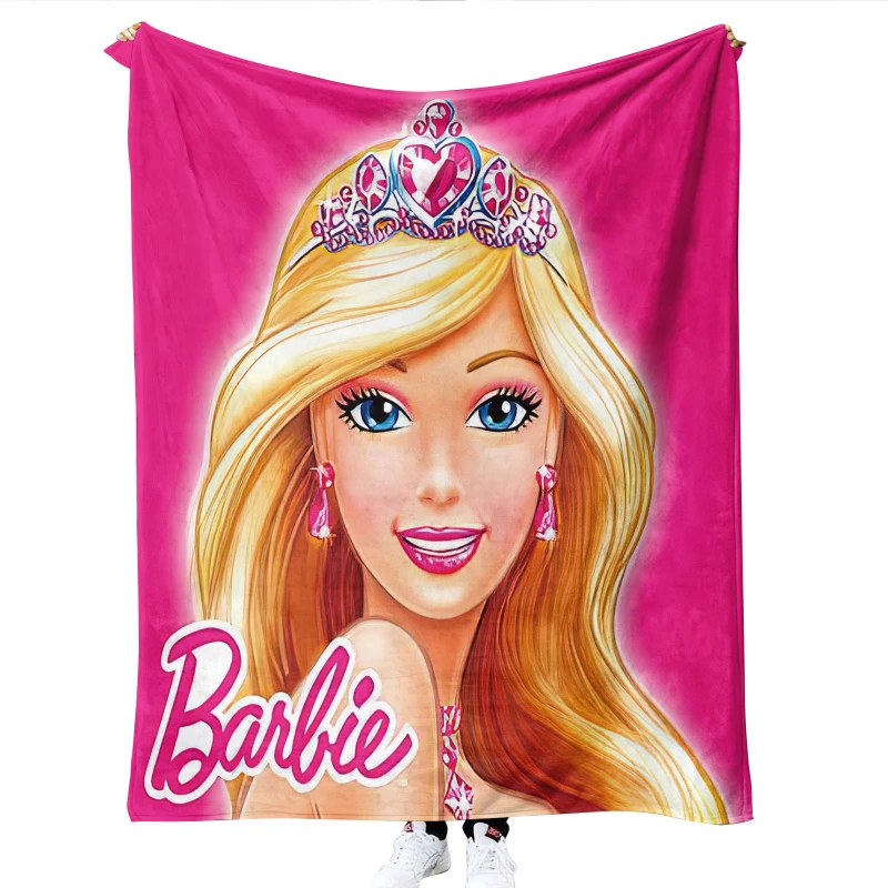 

2*1.5m Barbie Throw Blanket 3D Printed Plush Quilt Room Decor Fluffy Blanket Thicken Bedsheet Portable Travel Cover Kid Gift