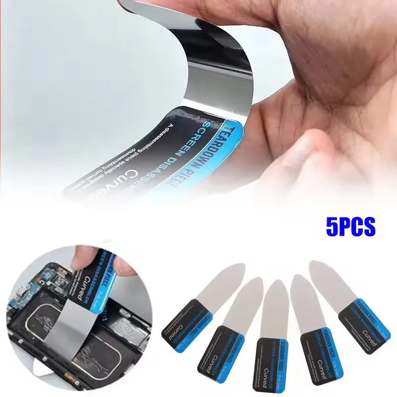 Steel Metal Mobile Phone Curved LCD Screen Spudger Opening Pry Card Tools Ultra Thin Flexible Mobile Phone Disassemble Tool