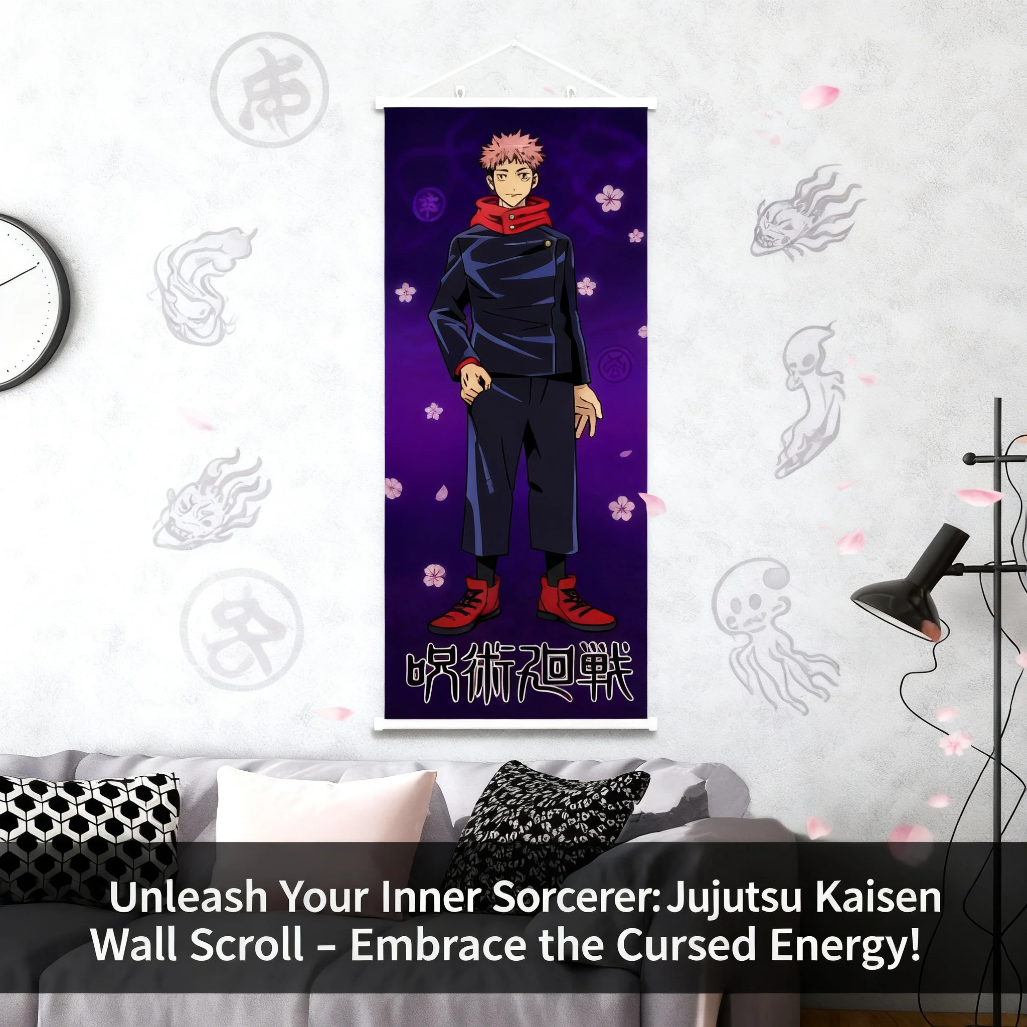 

Anime Jujutsu Kaisen Gojo Satoru Yuji Itadori Megumi Fushiguro Heat Transfer Wall Hanging Decor Long Wall Art Multiple Sizes