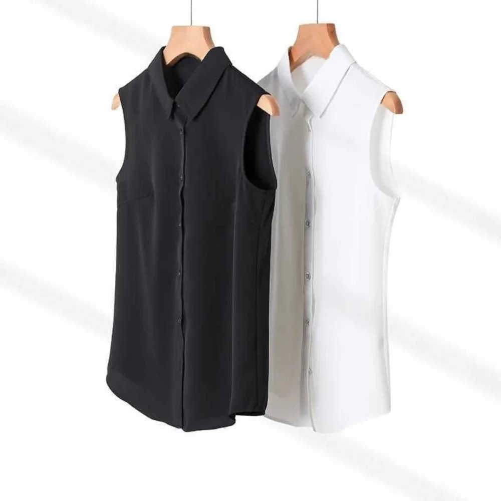 

Creative Loose Fit Women Tank Top Slimmin Breathable Sleeveless Shirt Stand Collar Lady Top Inner Wear