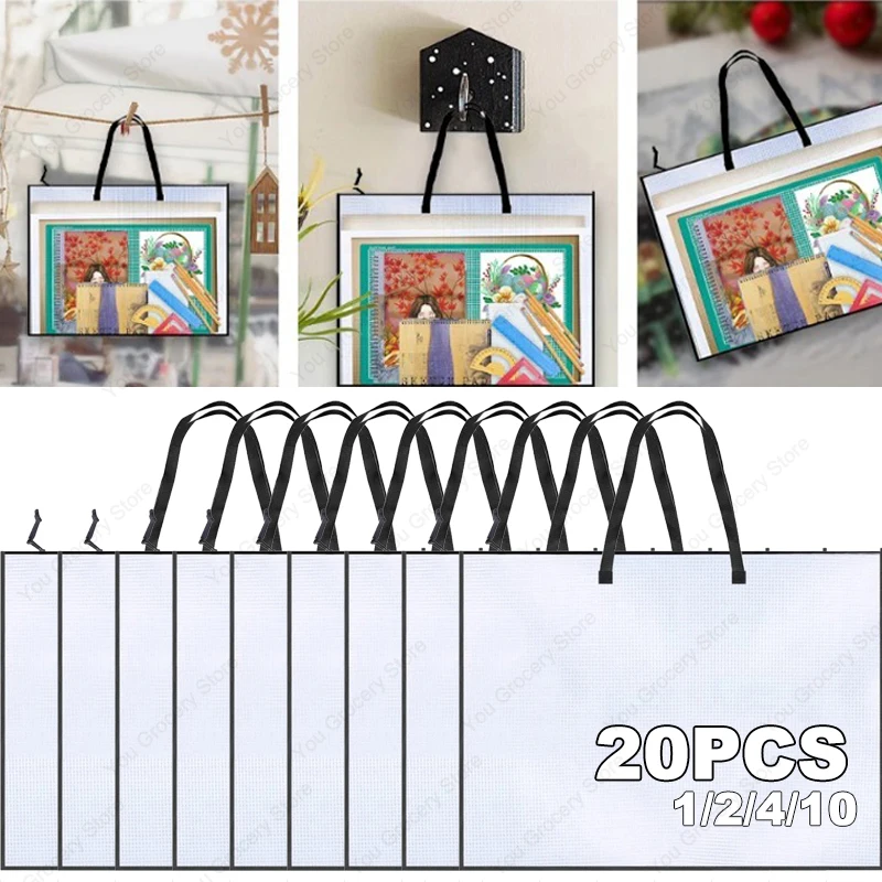 

Art Portfolio Bags Posters Storage Bag with Zipper&Handle Mesh Folder Organizer for Bulletin,Boards Artworks,Charts and Teaching