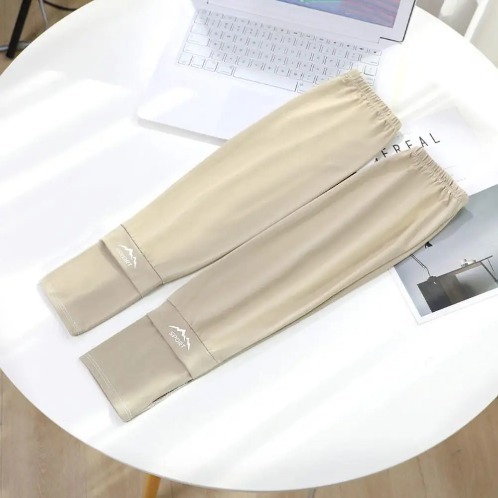 ยืดหยุ่นหลวมผ้าไหมน้ําแข็งแขน Anti-UV Sun Protection ครีมกันแดดแขนแขนครอบคลุมแขนยาวถุงมือถุงมือขี่จักรยานฤดูร้อน