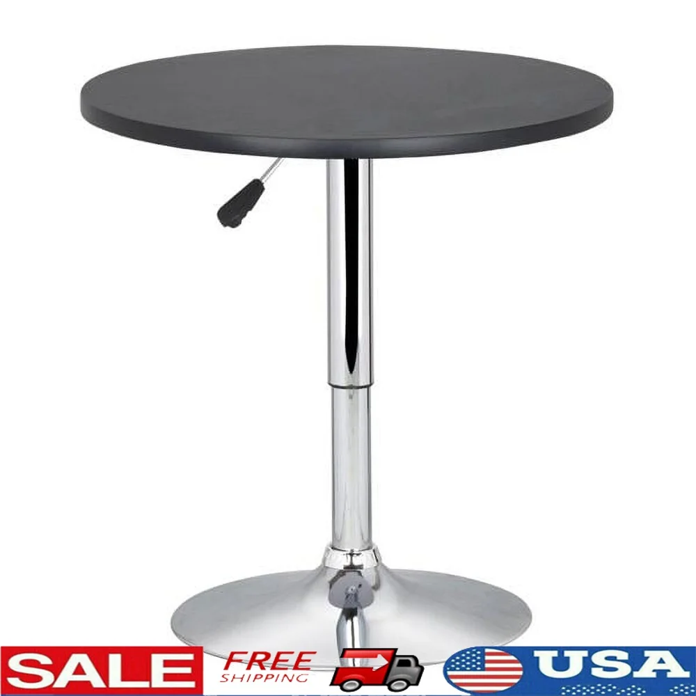 

Adjustable Round Swivel Pub Table Bistro Café Waterproof Metal Stand Indoor Outdoor Use Sturdy Design Easy Storage Anti-slip