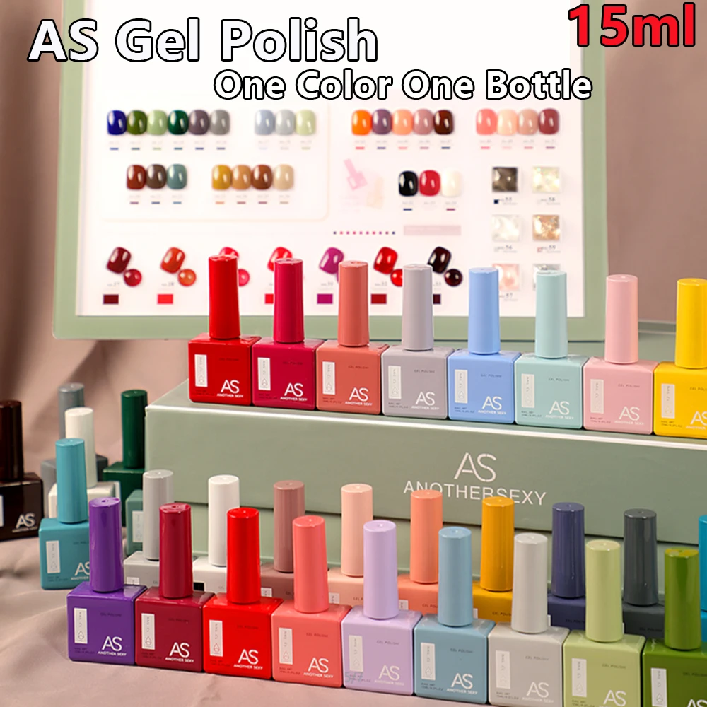 AS 15ml Gel Nail Polish Not Set Nail Supplies Wholesale 60 Colors UV Gel Lacquer Nail Art Glitter Polish Varnish Vernis Gel