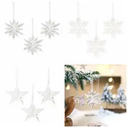 3Pcs/set Acrylic Christmas Transparent Snowflakes DIY Transparent Transparent Snowflakes Pendants Snowflake String Design