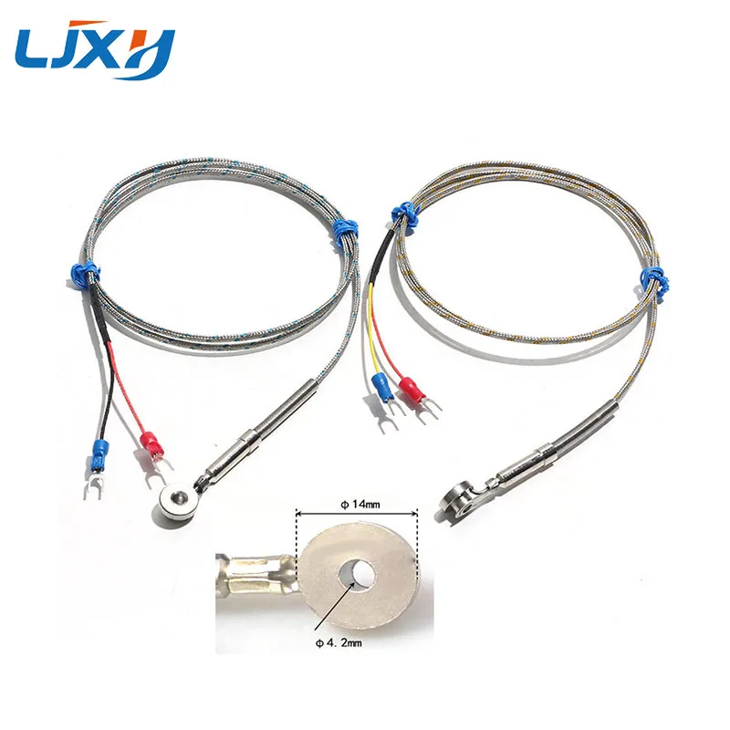 LJXH K/J-Type Thermocouple Hot Runner Button Sensor Shunt Plate Armored Cable for Mold Temperature Monitoring 1M/2M/3M/4M/5M