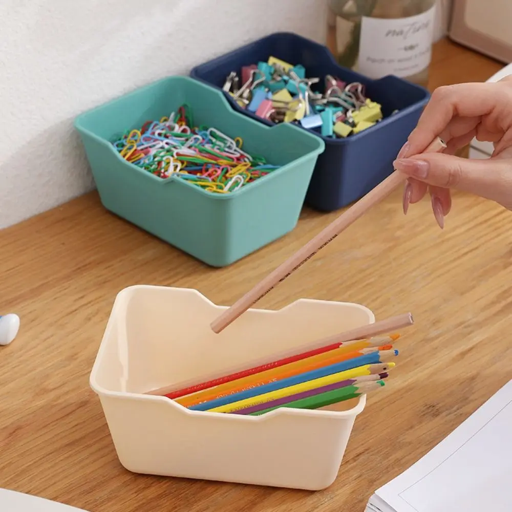 1 Pc Plastic Storage Basket Storage Container Large Capacity Pen Pencil Holder Cosmetics Storage Desktop Organizer