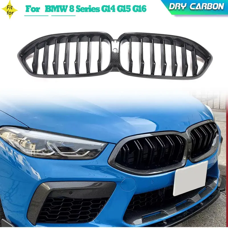 

Dry Carbon Car Front Bumper Grille for BMW 8 Series G14 G15 G16 840i 2D 4D 2018-2022 Racing Replacement Front Kidney Grill