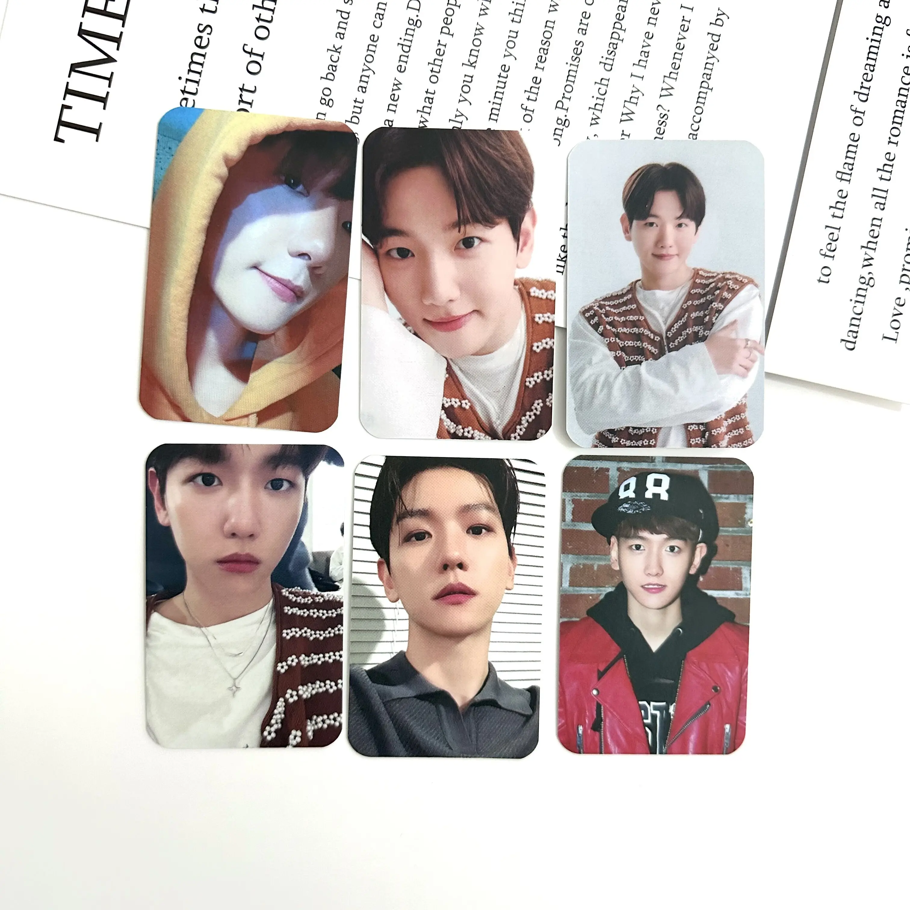 6pcs KPOP BAEKHYUN Happy Birthday Selfie Photocards Hand Drawn Back Doubel-Sided LOMO Cards Fans Collections