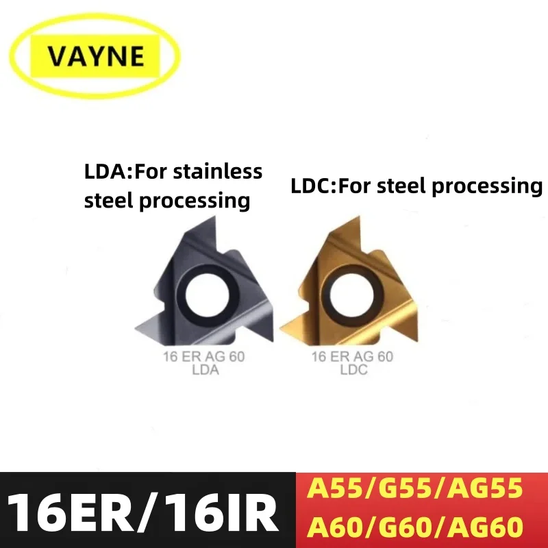 

5PCS 16IR 16ER AG60 AG55 A55 A60 G55 G60LDA LDC Original Thread Insert Lathe Turning Tool CNC Carbide Cutting Blade