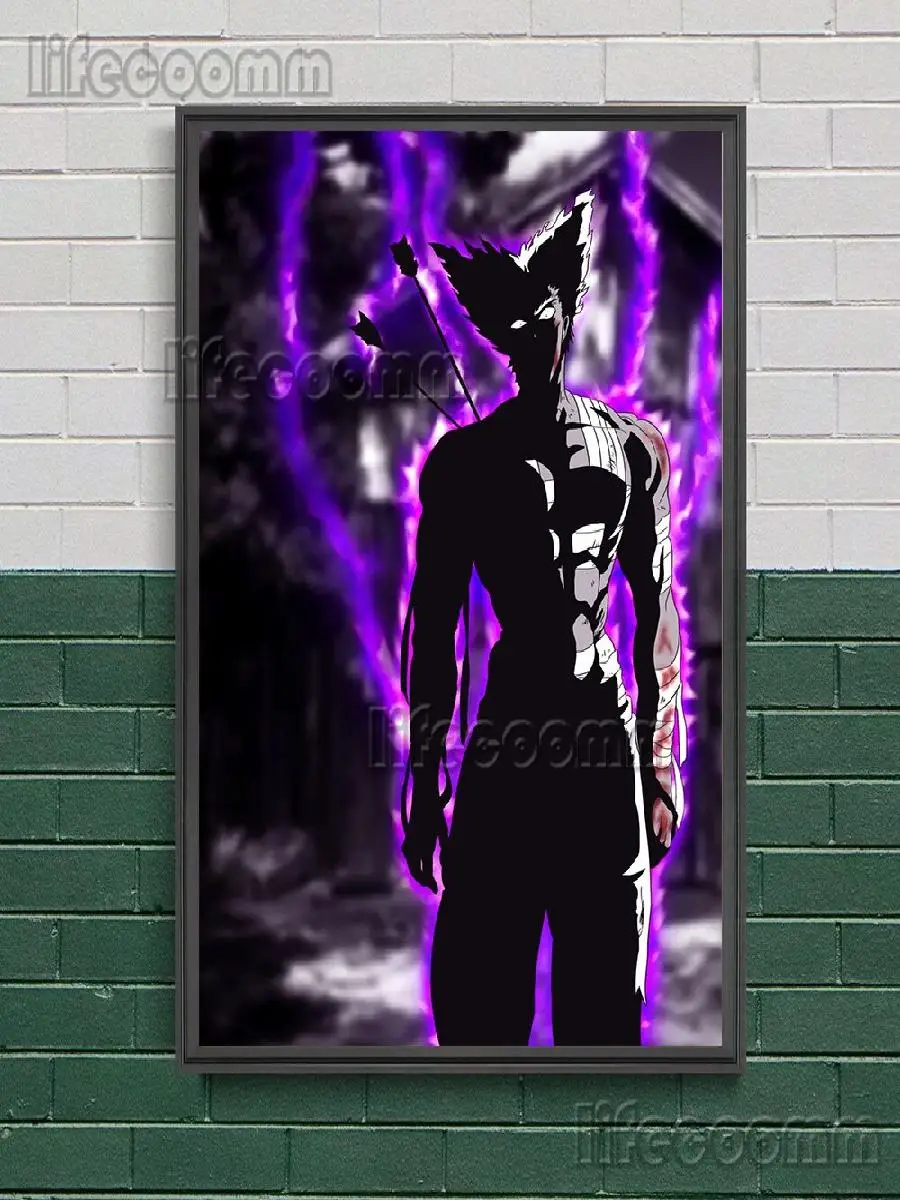 Hero Hunter Garou Wall Art Canvas  One Punch Man Animation Poster Print for Living Room Decoration Unframed