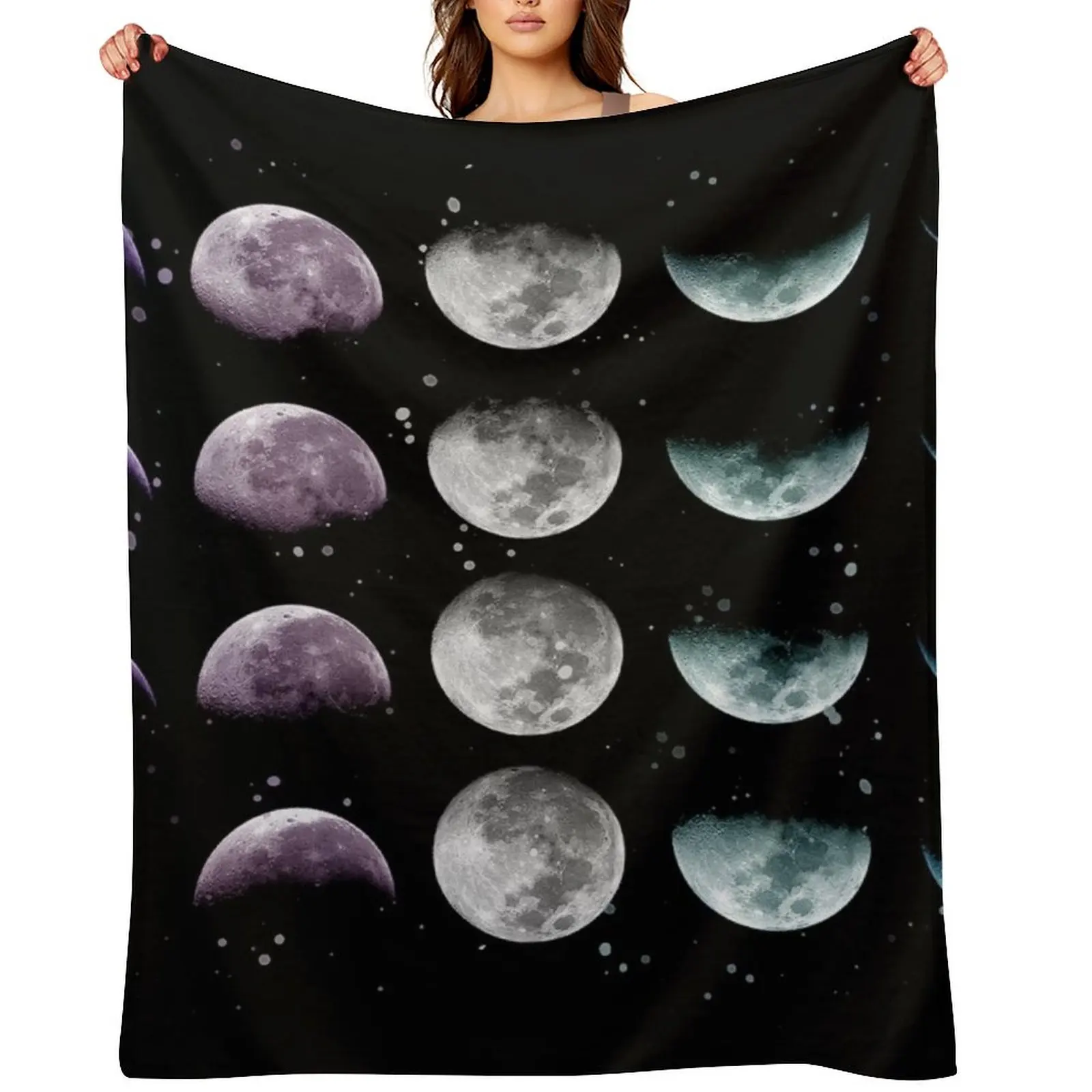Moon Phase Throw Blanket Retros Sofas Loose Extra Large Throw for babies Giant Sofa Blankets