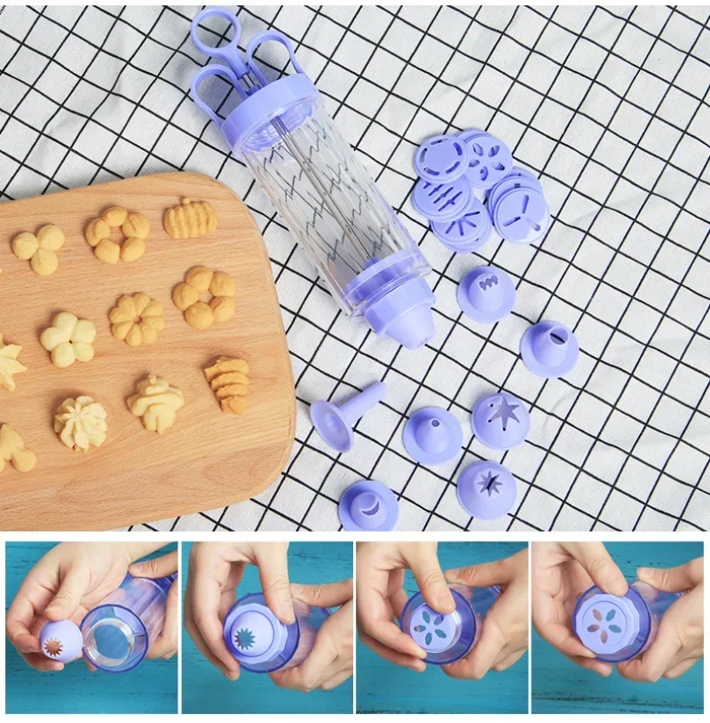 New Diy Manual Cookie Press Maker Machine Gun Decorating Squeezing Machine for Making Churros Device Fritters Baking Tool