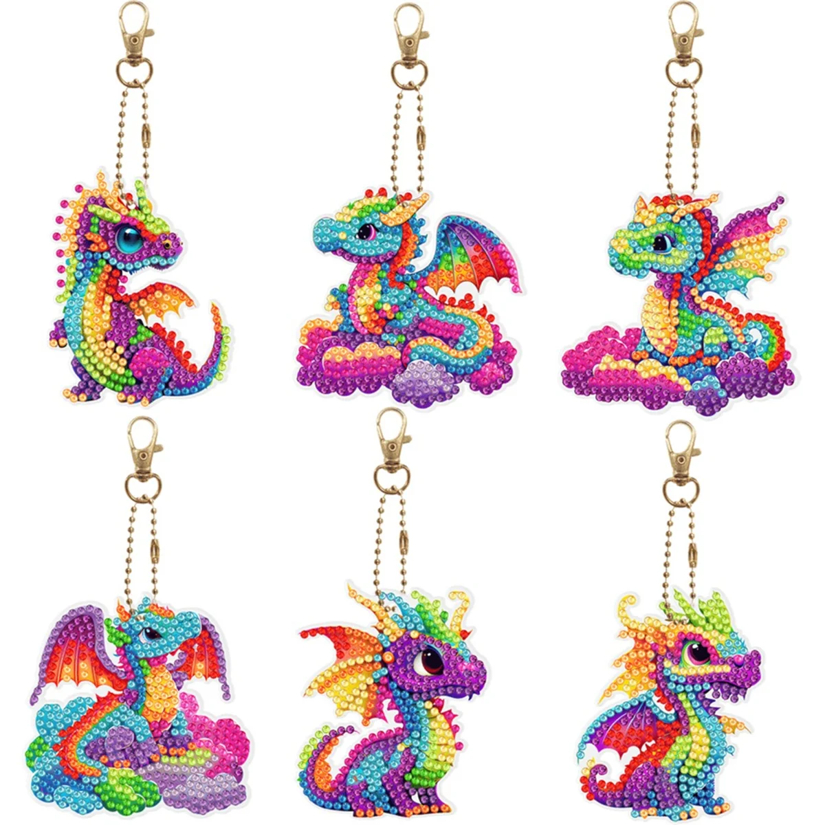 Dragon-5D Diamond Keychain Pendant Keychain DIY Diamond Ornament, DIY Diamond Art Kit for Christmas Valentine'S Day