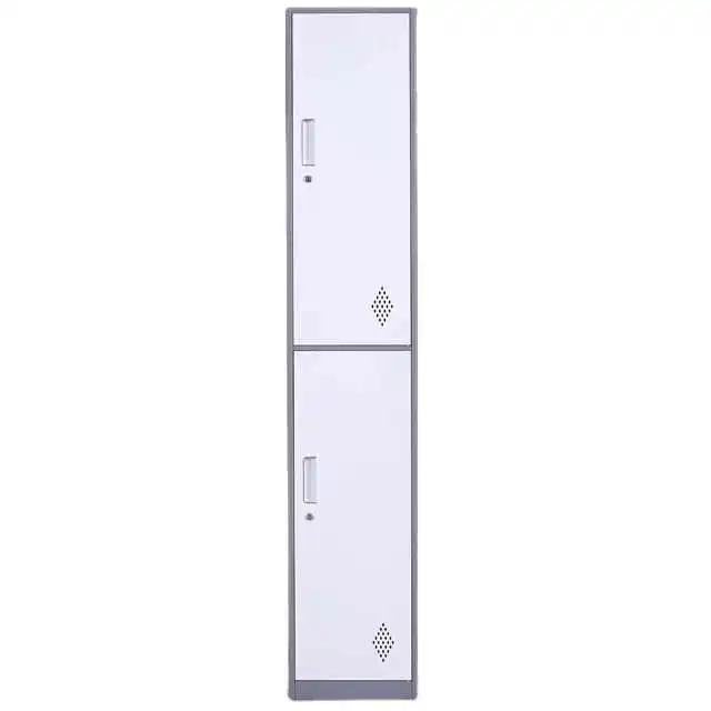 Modern 2-Door Steel Locker Cabinet Office Furniture Metal Storage Wardrobe Home Bedroom Furniture