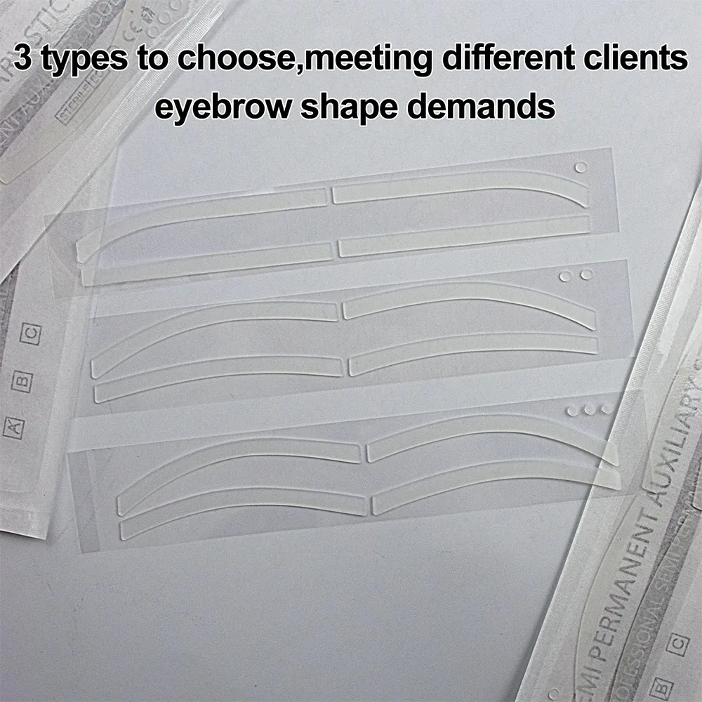 Descartável Microblading Sobrancelha Stencil, New Template Drawing Guide, Eye Brow Shaping Stickers, DIY Brow Buddies