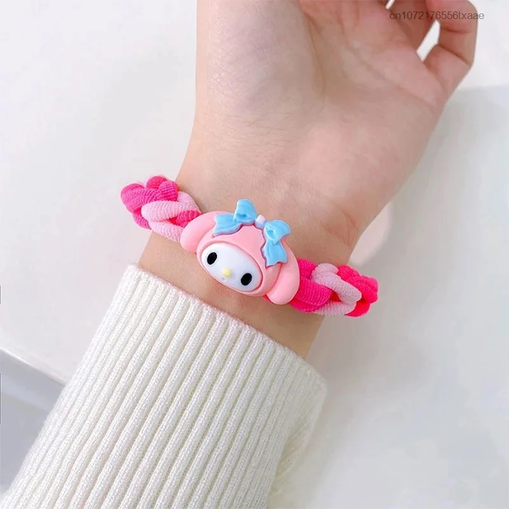 5 Pieces Set Sanrio Hello Kitty DIY Handcrafted Bracelet Y2k Girl Woven Hair Band Cinnamoroll Couple Bracelet Creative Gifts