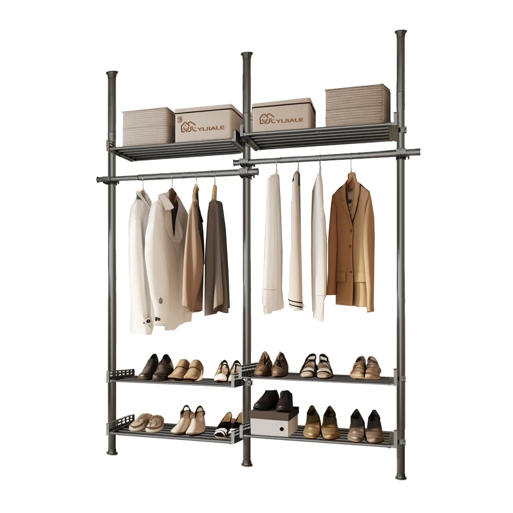 E-commerce Customization Wear Resistant Standing Clothes Rack Shoe Rack Closet Organizer and Storage