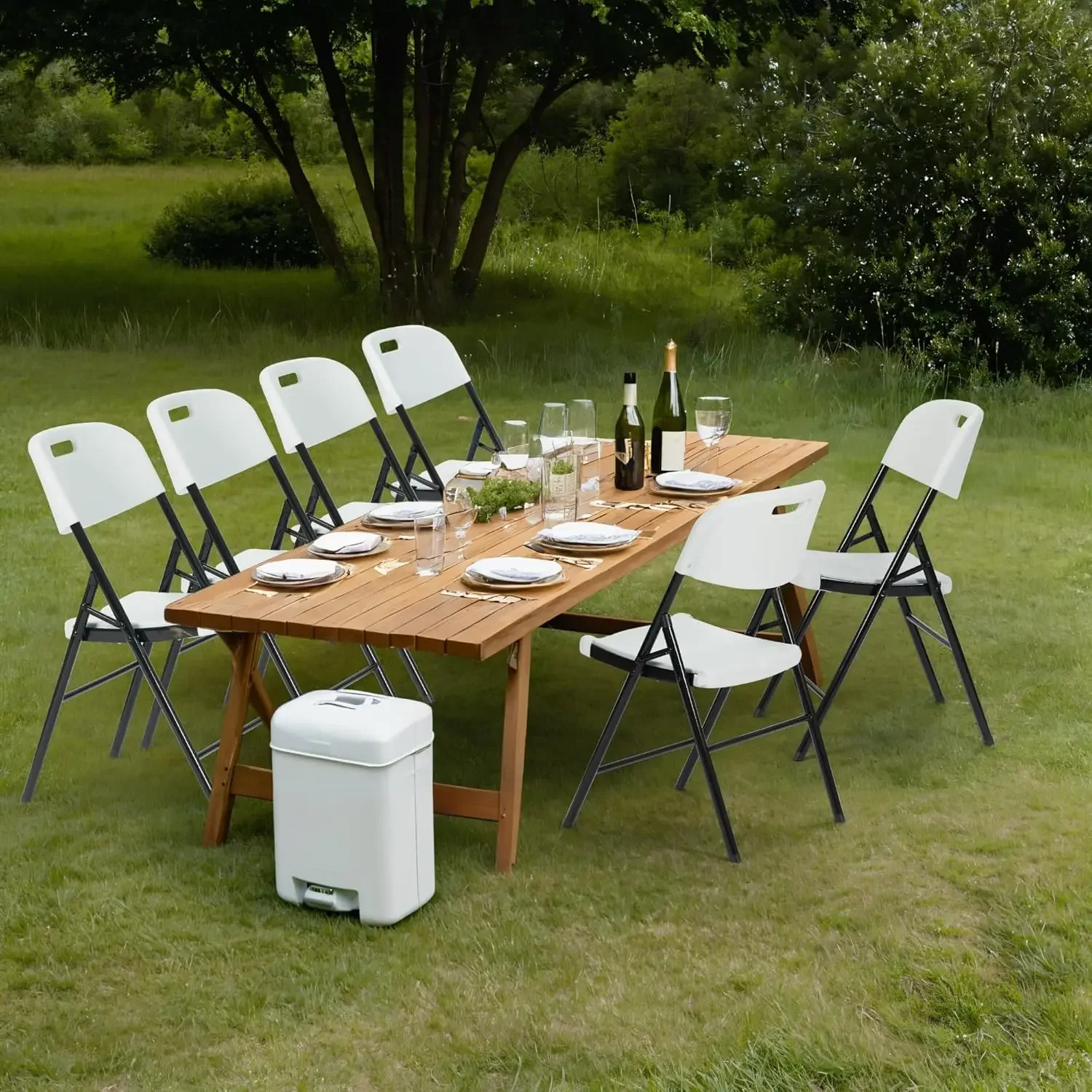 

For Most Popular Real Relax Portable Handle Durable 6pcs Pack Garden Event Office White Plastic Folding Chair