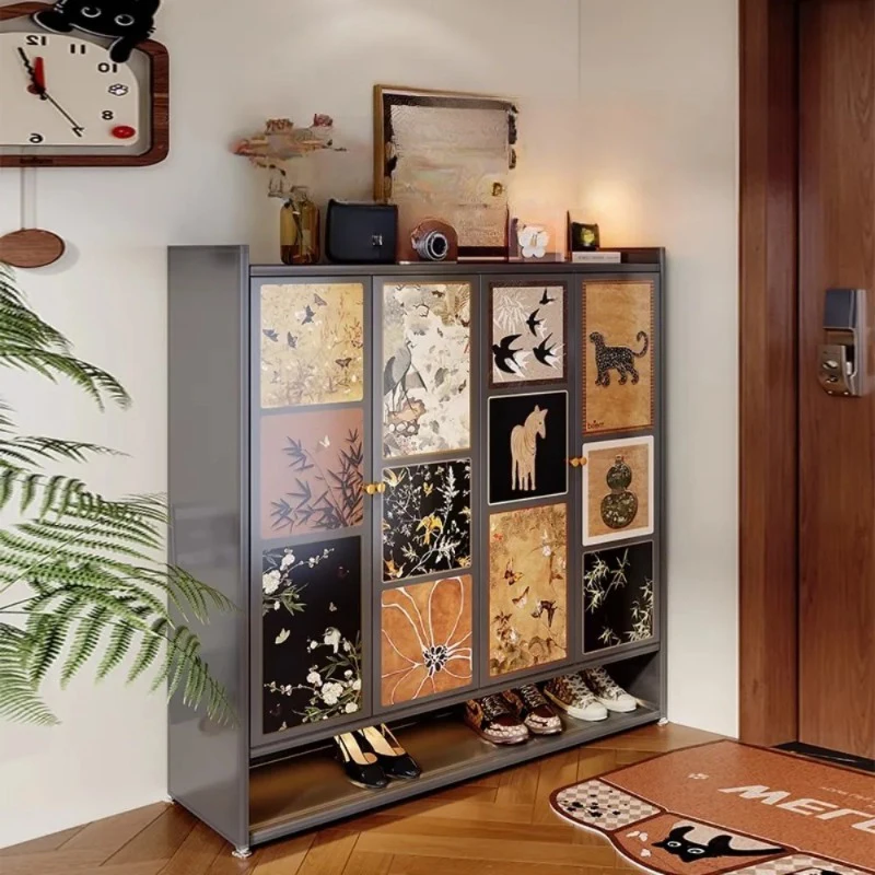 أبواب رخيصة خزائن الأحذية قابل للتعديل منظم قوي خزانة عمودية رفوف الأحذية غير تقليدي العمودي Gabinete أثاث فريد من نوعه #5