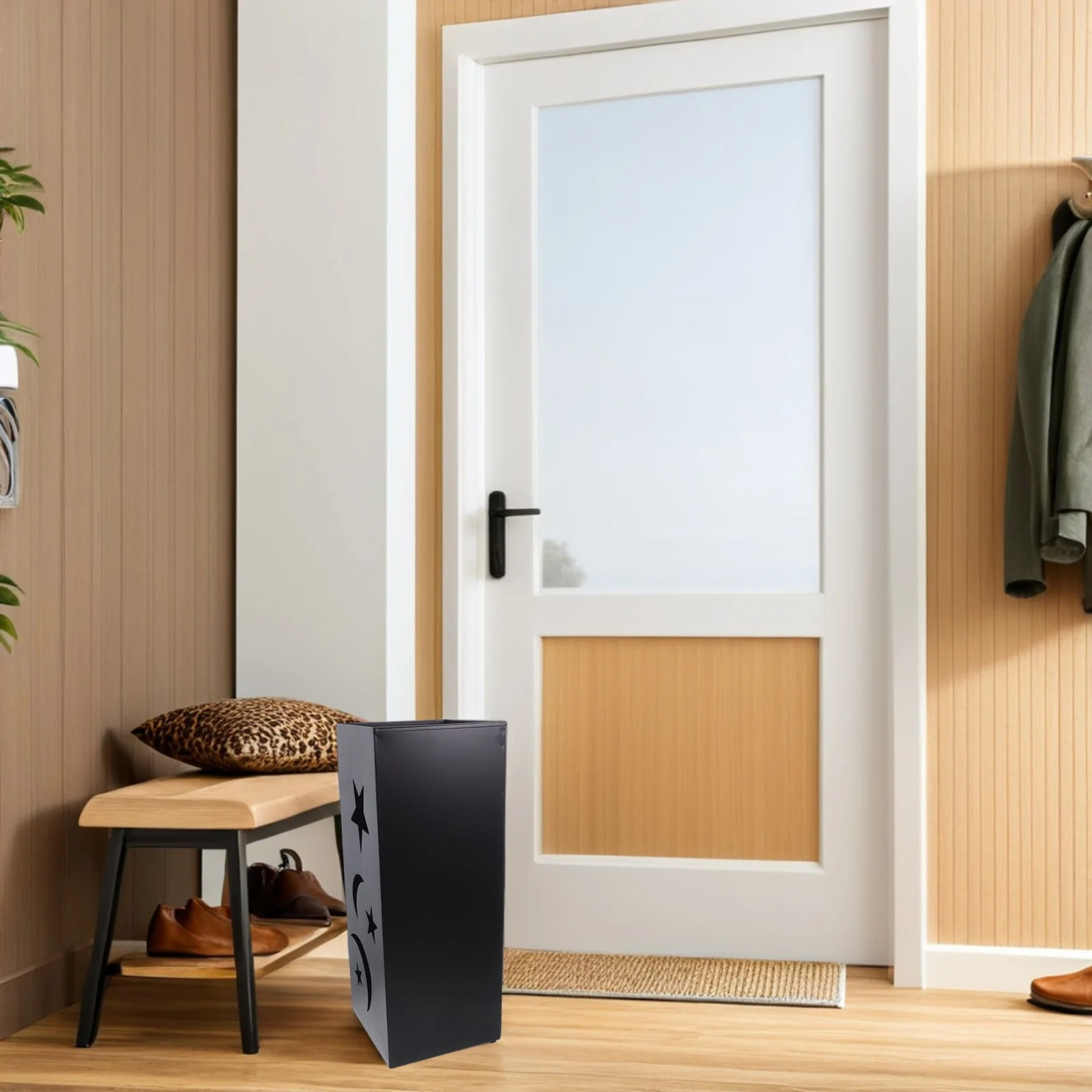 

Square Metal Umbrella Stand Holder Modern Rain Umbrella Storage Rack For Entryway Hotel Home Indoor Use Elegant Water