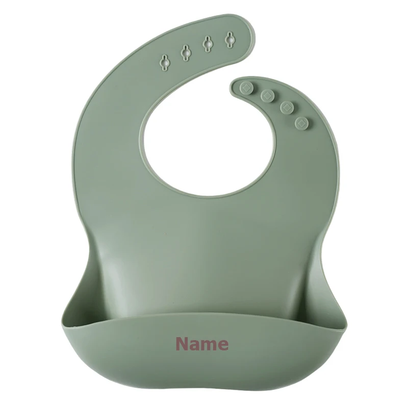 Silicone Bib Baby Drool Catcher with Free Name Engraving Creative Gifts Customized for Boys and Girls image 5