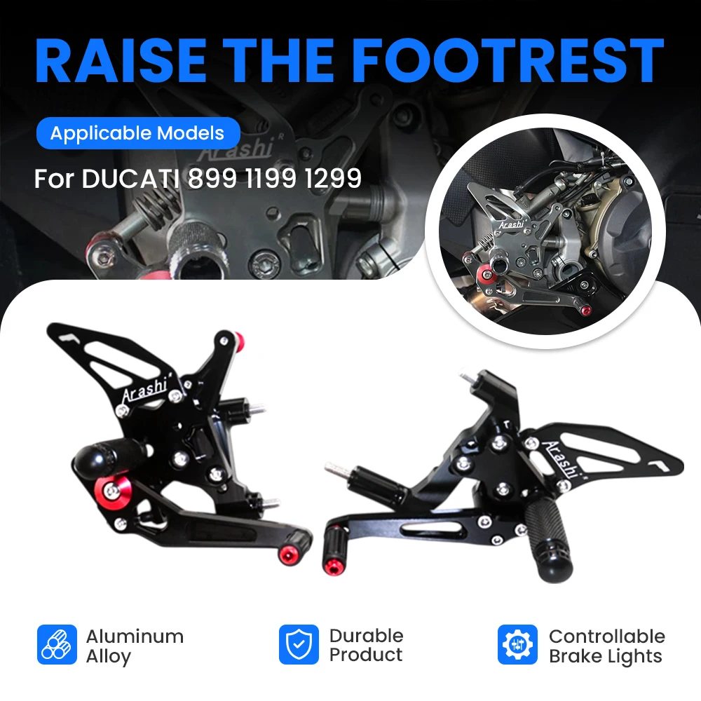 Motorcycle CNC Adjustable Rear Set Foot Rest For DUCATI Panigale 1199 1199S 1199R 899 1299 PANIGALE Foot Rest