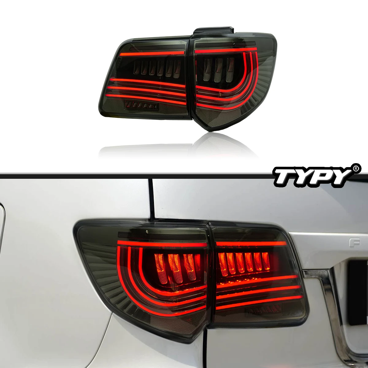 

TYPY New LED Tail Lamp Upgrade Modified For Toyota Fortuner Taillight 2011-2015 Dynamic Signal Tail Lamp Auto Accessories