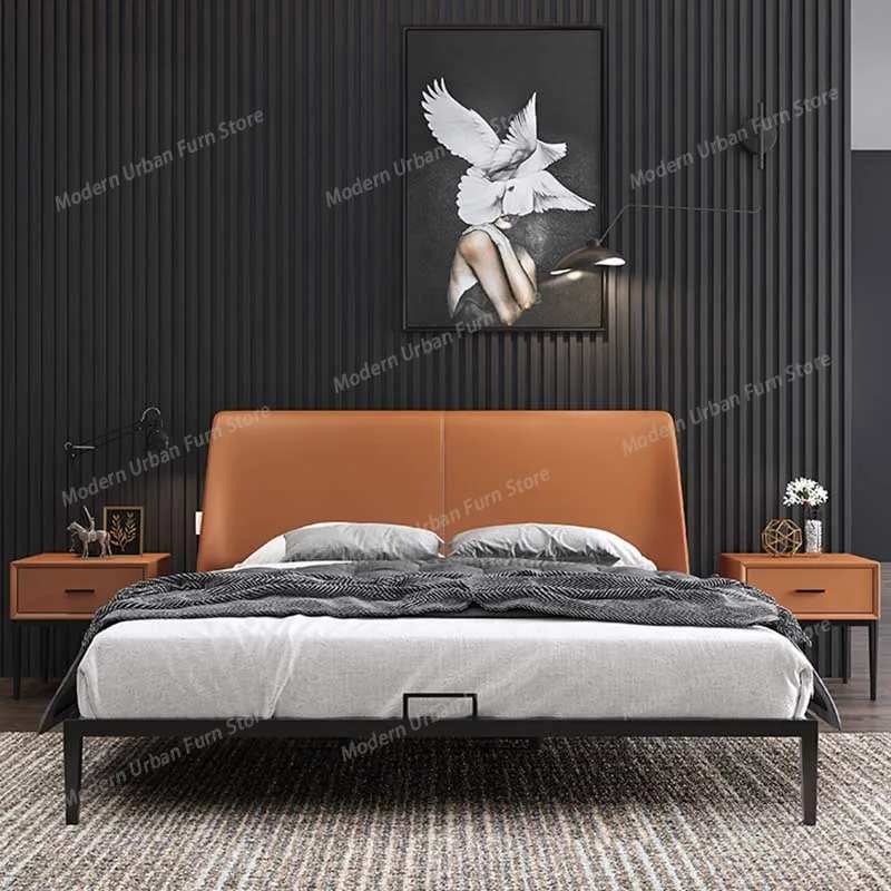 Study Headboard Double Bed Designer Nordic High End Full Size Double Bed Home Queen Lazy Sleeping Display Backyard Furniture