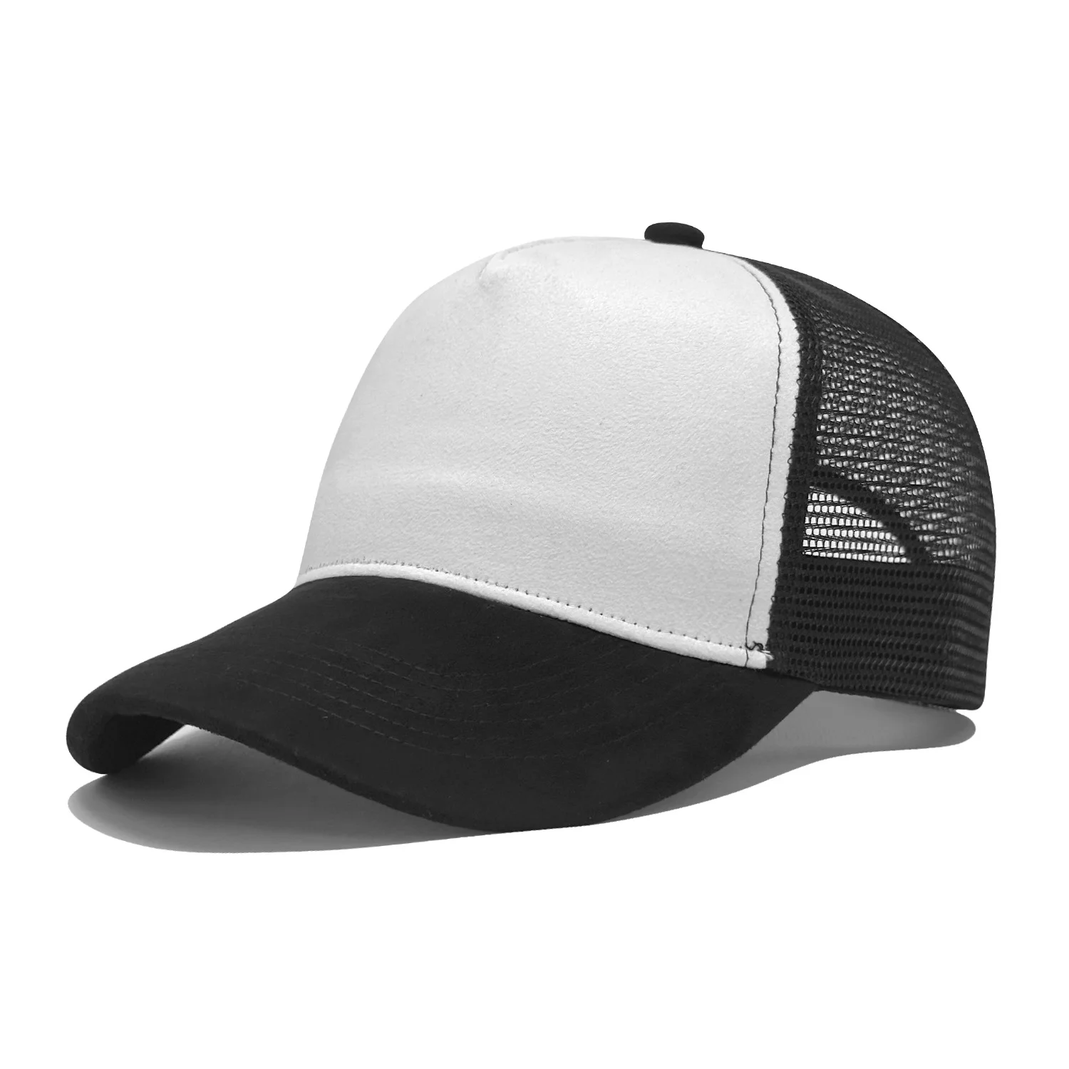 100% Cotton Four Hot-Selling Cross-Border 5-Panel Baseball Cap for Men Women Velour Twill Sun Protection Mesh Feel Skin-Friendly