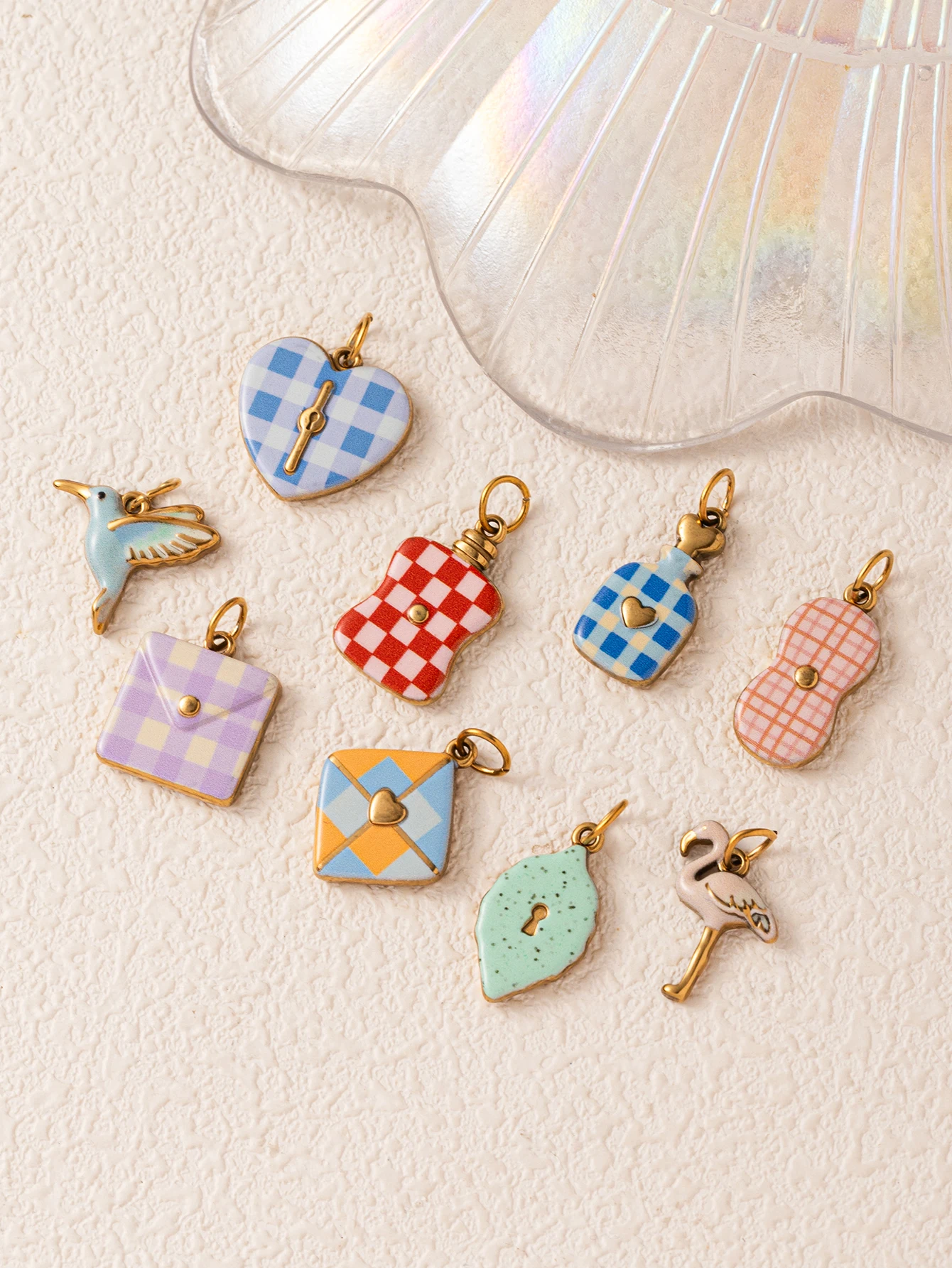 316 Edelstahl Wasserdicht Farberhaltend Retro Niedlicher Kranich Vogel Kürbis DIY Anhänger Charms für Schmuck – Detail 3