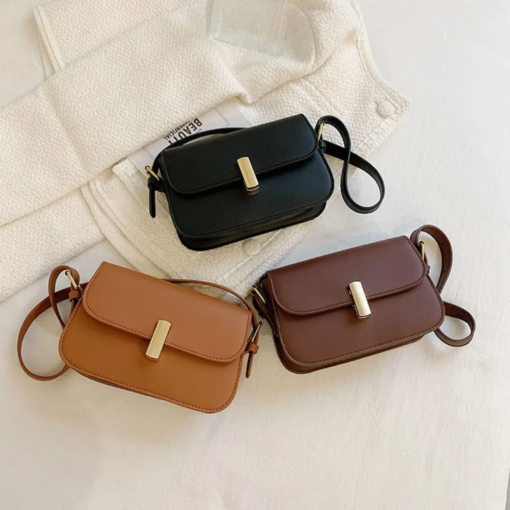 Trendy Lady Shoulder Bag PU Leather Solid Underarm Bag Daily Casual Commuting Bag Large Capacity Handbag