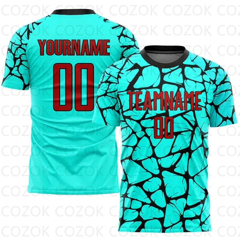 Customized Explosion crack Colored Football Jersey for Men Unisex Football Short Sleeves Athletic Tee Shirts