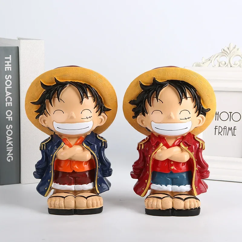 One Piece Luffy Figures Model Piggy Bank Monkey D. Luffy Action Figure Statue Money-box Collection Decoration Savings Tank Gifts