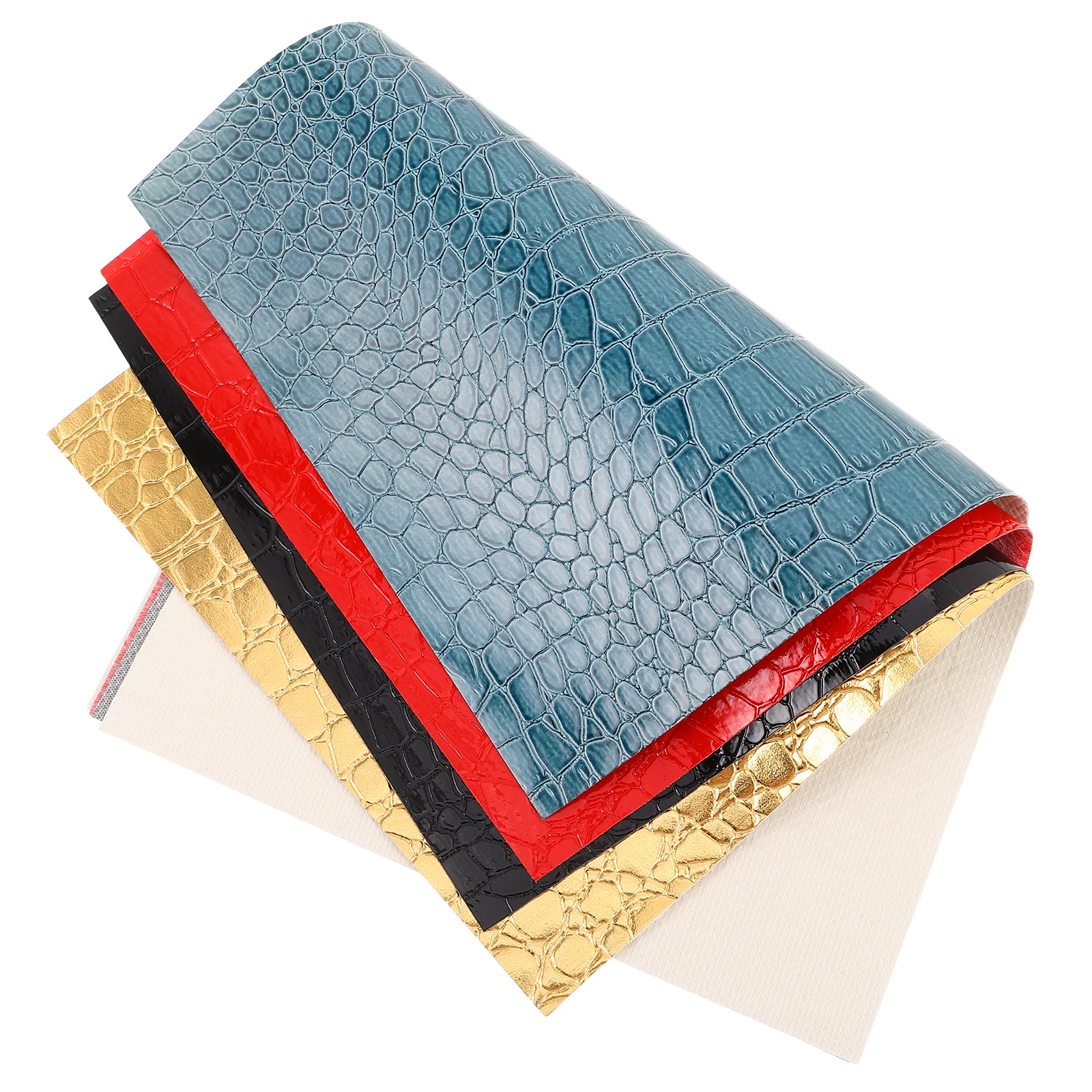 

4pcs 30X20Cm Embossed Faux Sheets For Diy Crafts Artificial Fabric Wallets Bags Sewing Projects Pu Craft Material